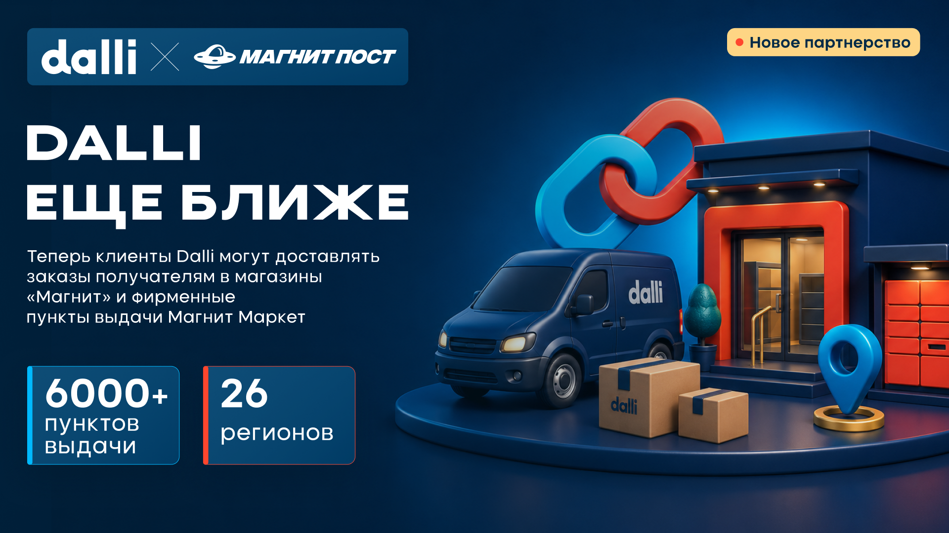 Dalli запускает партнерскую доставку через Магнит Пост